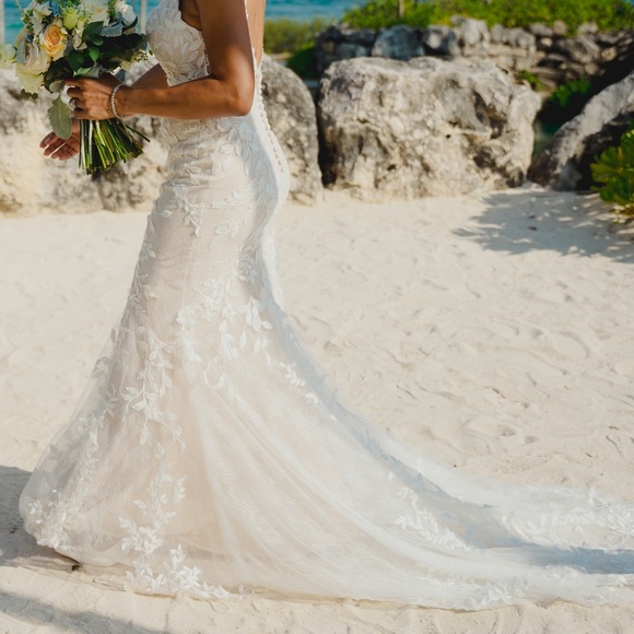 Stella York ORGANIC LACE FIT-AND-FLARE DRESS 7312 - Picture 7 of 7